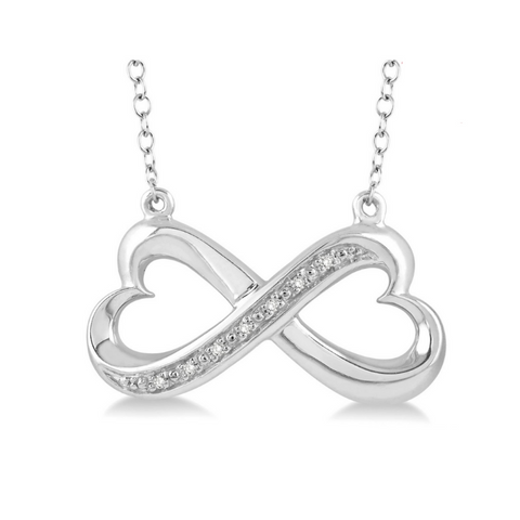 Sterling Silver 1/50 Carat Diamond Infinity Pendant