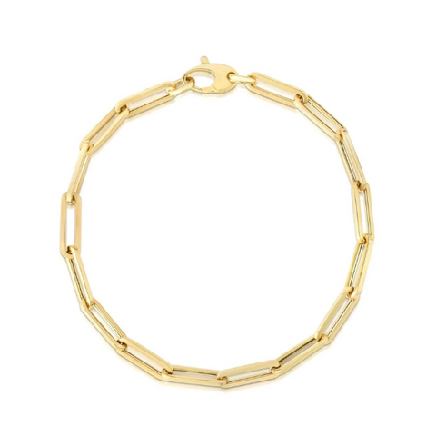 7.5 Inch 4.2mm Paperclip Bracelet in 14 Karat Yellow Gold