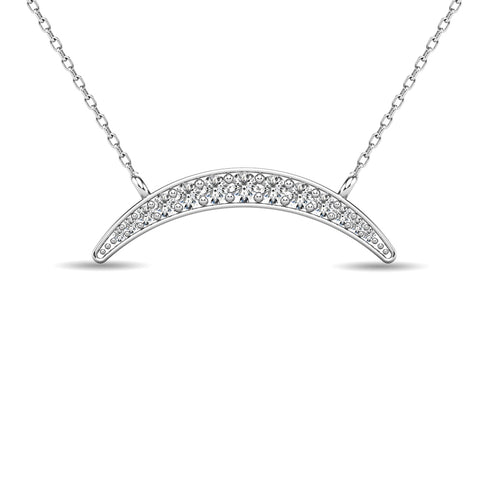 10 Karat White Gold 1/6 Carat Diamond Crescent Pendant