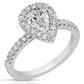 1 1/4 Ctw Pear Diamond Halo Engagement Ring in White Gold