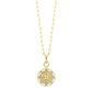 Diamond Flower Disc Pendant in 14 Karat Yellow Gold