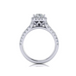 14 Karat White Gold 2 9/10 Carat Lab Grown Diamond Pear Shape Halo Engagement Ring