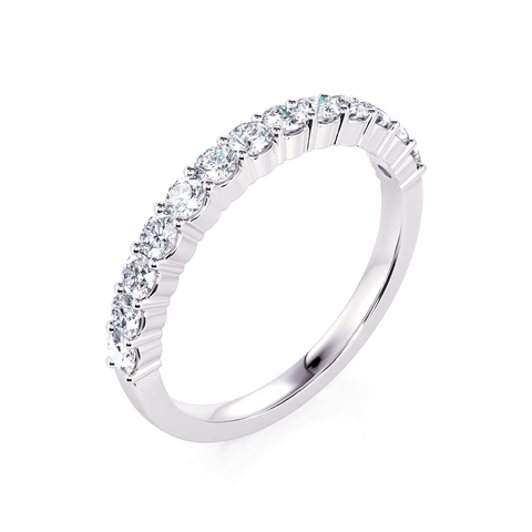 1/2 Ctw Classic Shared Prong Diamond Wedding Band in 14 Karat White Gold