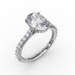 14 Karat White Gold Fana 1/2 Carat Hidden Pavé Halo Diamond Engagement Ring Setting