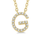 1/20 ctw Initial 'G' Round Cut Diamond Pendant With Chain in 10K Yellow Gold