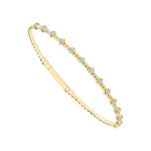 1/2 Ctw Flexible Diamond bangle Bracelet in 14 Karat Yellow Gold