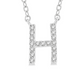 1/20 ctw Initial 'H' Round Cut Diamond Pendant With Chain in 10K White Gold