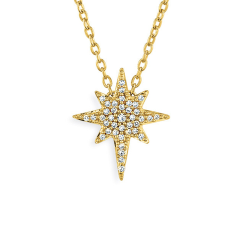 1/8 Ctw Love Star Diamond Pendant in 10k Yellow Gold