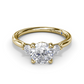 Fana Brilliant Cut Three Stone Diamond Engagement Ring Setting in 14 Karat Yellow Gold