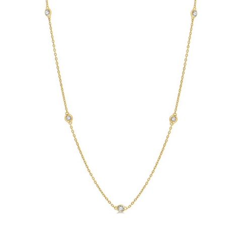 1/2 Ctw Round Cut Diamond Fashion Necklace in 14K Yellow Gold