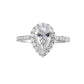 3/8 Ctw Daphne Diamond Pear Halo Engagement Ring Setting in 14 Karat White Gold