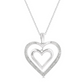 1/50 ctw Twin Heart Round Cut Diamond Pendant With Chain in Silver