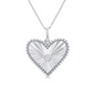 1/20 ctw Heart Medallion Round Cut Diamond Pendant With Chain in Sterling Silver