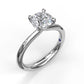 14 Karat White Gold Fana Timeless Round Cut Solitaire Diamond Engagement Ring Setting