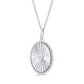 1/20 ctw Oval Medallion Round Cut Diamond Pendant With Chain in Sterling Silver