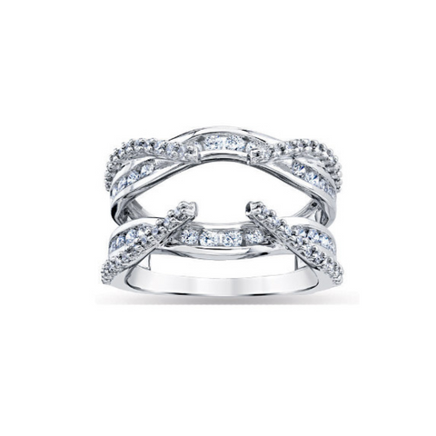 1/2 Ctw Diamond Ring Guard in 14 Karat White Gold