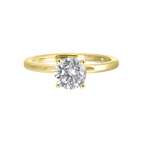 1/10 Ctw Daphne Diamond Hidden Halo Engagement Ring Setting in 14 Karat Yellow Gold