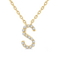 1/20 ctw Initial 'S' Round Cut Diamond Pendant With Chain in 10K Yellow Gold