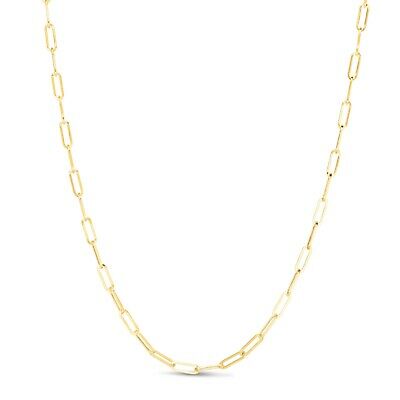 14k Yellow Gold 18 Inch 3.3mm Paperclip Chain With Lobster Clasp