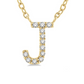 1/20 ctw Initial 'J' Round Cut Diamond Pendant With Chain in 10K Yellow Gold