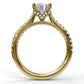 14 Karat Yellow Gold Fana 1/3 Carat Delicate Classic Diamond Engagement Ring Setting With Side Detail