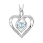 Rhythm of Love Lab Created Heart Shape Aquamarine Pendant in Sterling Silver