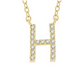 1/20 ctw Initial 'H' Round Cut Diamond Pendant With Chain in 10K Yellow Gold