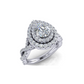 1 1/3 Ctw Pear Double Halo Twist Lab Grown Diamond Engagement Ring in 14 Karat White Gold