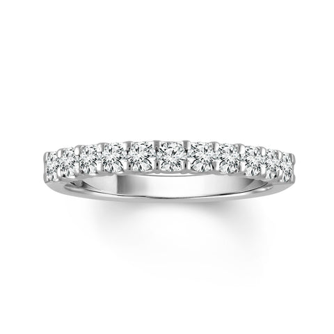 1/3 Carat Diamond Wedding Band in 14 Karat White Gold