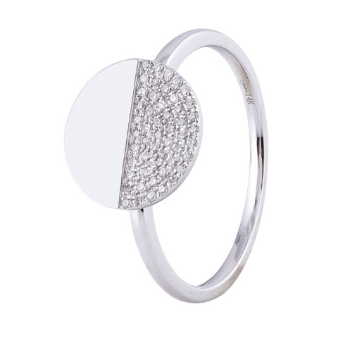 14 Karat White Gold 1/6 Carat Sophia by Design Diamond Circle Ring