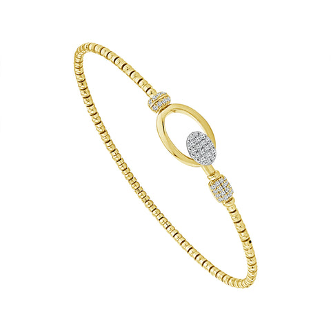 1/4 Ctw Flexible Diamond Bangle Bracelet in 14 Karat Yellow Gold