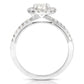 1 1/2 Ctw Oval Diamond Halo Engagement Ring in White Gold