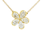 Christopher Designs 18K Yellow Gold L'Amour Crisscut Pear Shape Diamond Flower Pendant