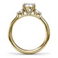 Fana Brilliant Cut Three Stone Diamond Engagement Ring Setting in 14 Karat Yellow Gold