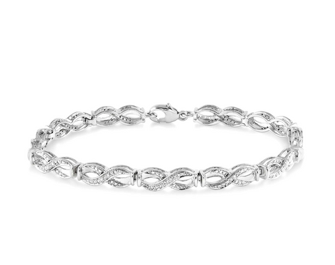 Sterling Silver 0.05ctw Diamond Bracelet