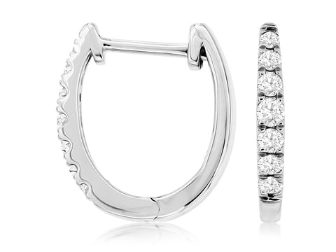 14k White Gold 0.25ctw Diamond Hoop Earrings