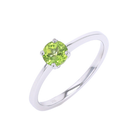 Sterling Silver 1/2 Carat Round Peridot Fashion Ring