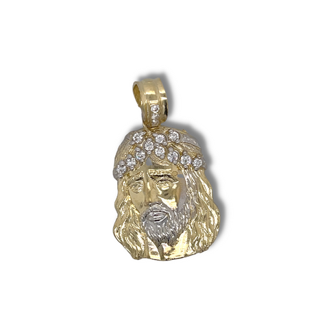 10 Karat Yellow Gold CZ Jesus Charm