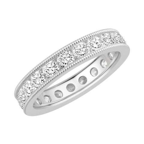 14k White Gold 2.00ctw Diamond Channel Set Eternity Band Size 7