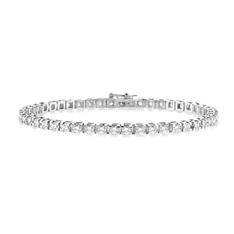 14 Karat White Gold 5 Carat Diamond Tennis Bracelet