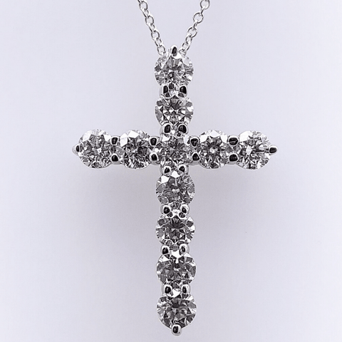 2 3/5 Carat Diamond Cross Pendant