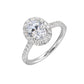 1/2 Ctw Daphne Diamond Oval Halo Engagement Ring Setting in 14 Karat White Gold