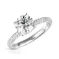 1 1/2 Ctw Pave Hidden Halo Round Lab Grown Diamond Engagement Ring in 14 Karat White Gold