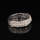 14 Karat White Gold Three Row 1 Carat Round and Baguette Diamond Band