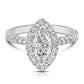 1 1/2 Ctw Marquise Diamond Halo Engagement Ring in White Gold