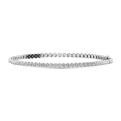 3 Ctw Lab Grown Diamond Illusion Tennis Bracelet in 10 Karat White Gold