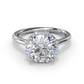 Fana Octagon Halo Diamond Engagegment Ring Setting in 14 Karat White Gold