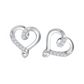 Kissing Heart Diamond Earrings in Sterling Silver