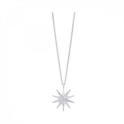 1/10 Ctw Diamond Star Pendant in Sterling Silver