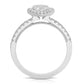 1 1/2 Ctw Pear Diamond Halo Engagement Ring in White Gold